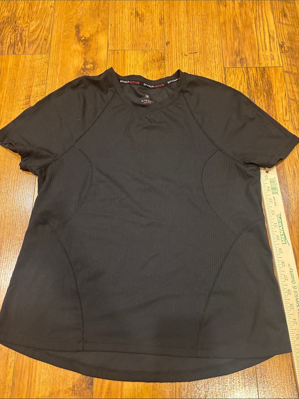 Spyder Active Women's Short Sleeve Athletic Wear Shirt Solid Black Size l Large
